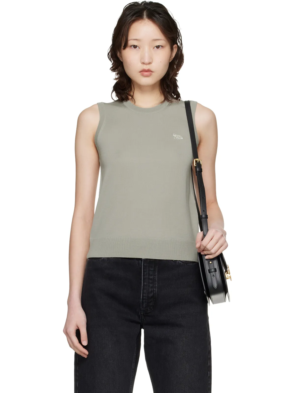 Maison Kitsuné ベビーフォックス ファインメリノ ニットベスト - 画像1