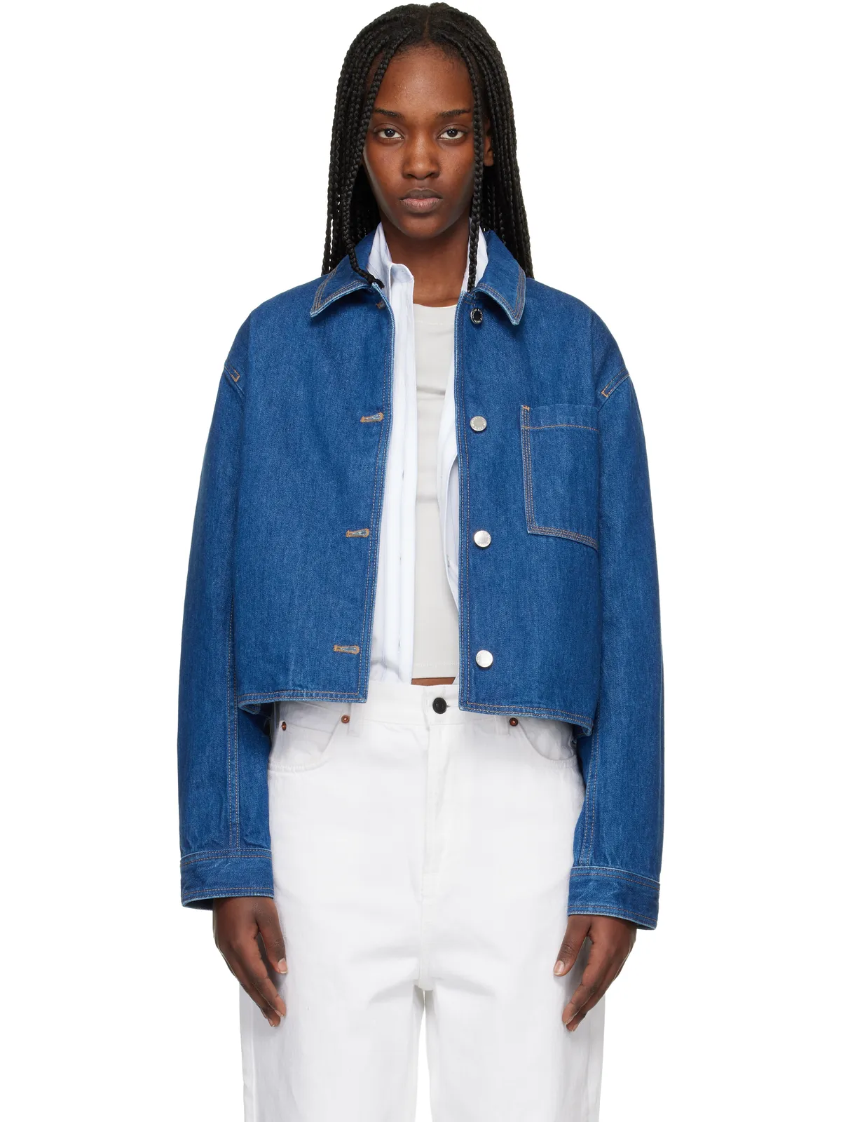 Maison Kitsuné クロップド デニムジャケット - 画像1