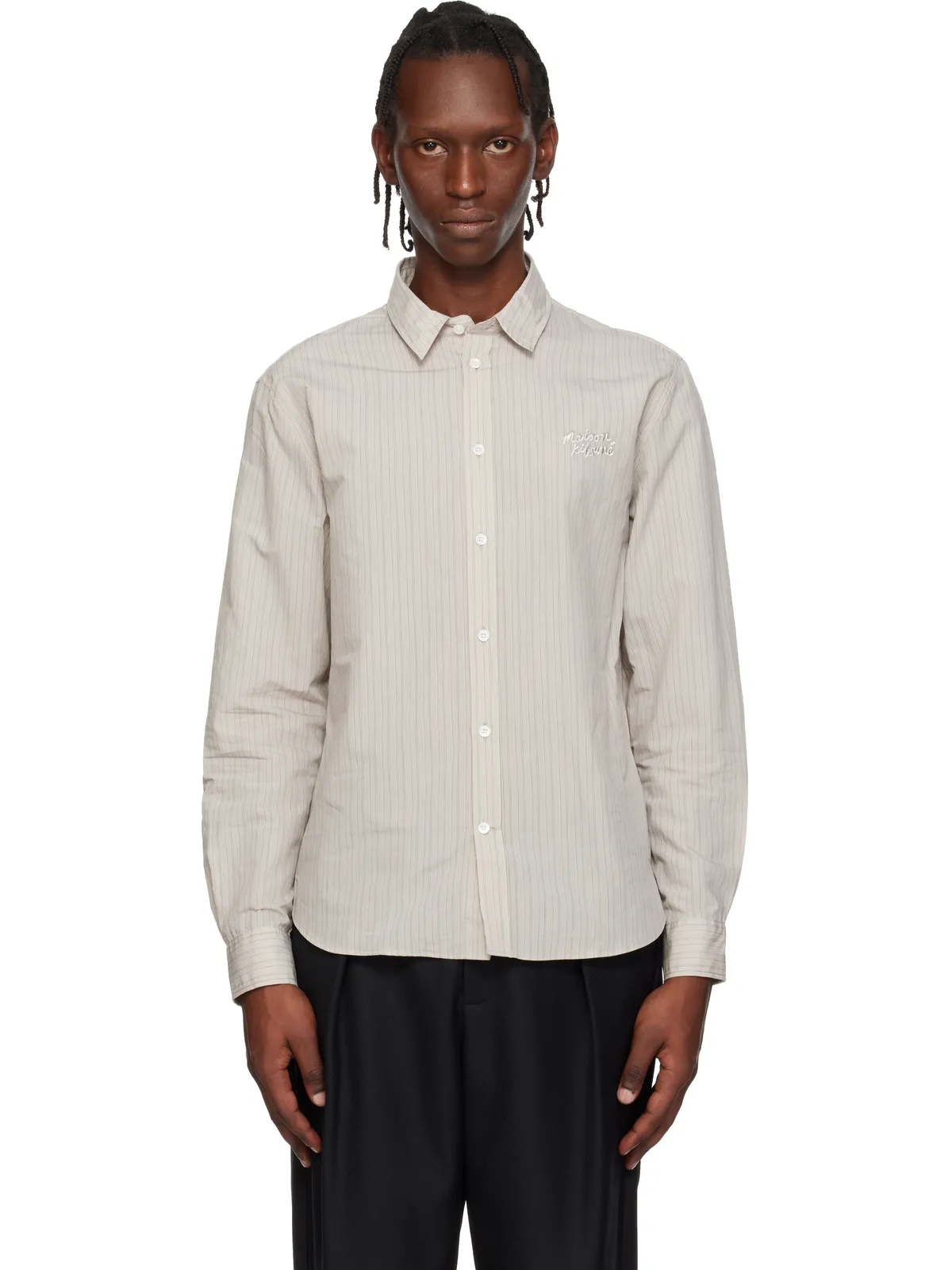 Maison Kitsuné 'Maison Kitsuné' Handwriting カジュアル シャツ - 画像1