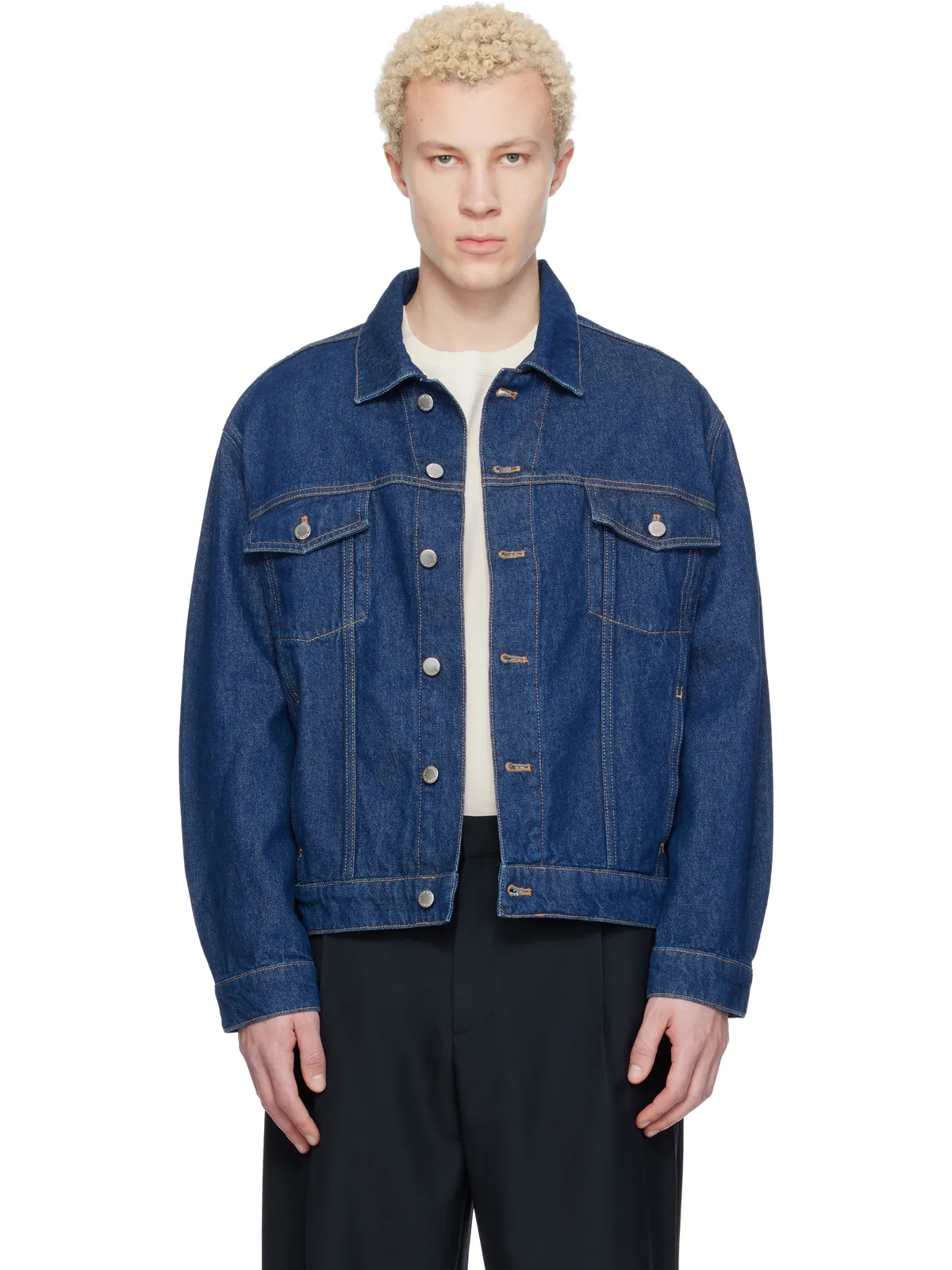 Maison Kitsuné デニム トラッカージャケット - 画像1