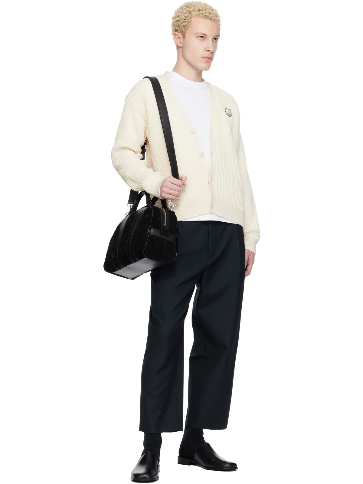 Maison Kitsuné フォックスヘッド コットンリブ カーディガン - 画像4