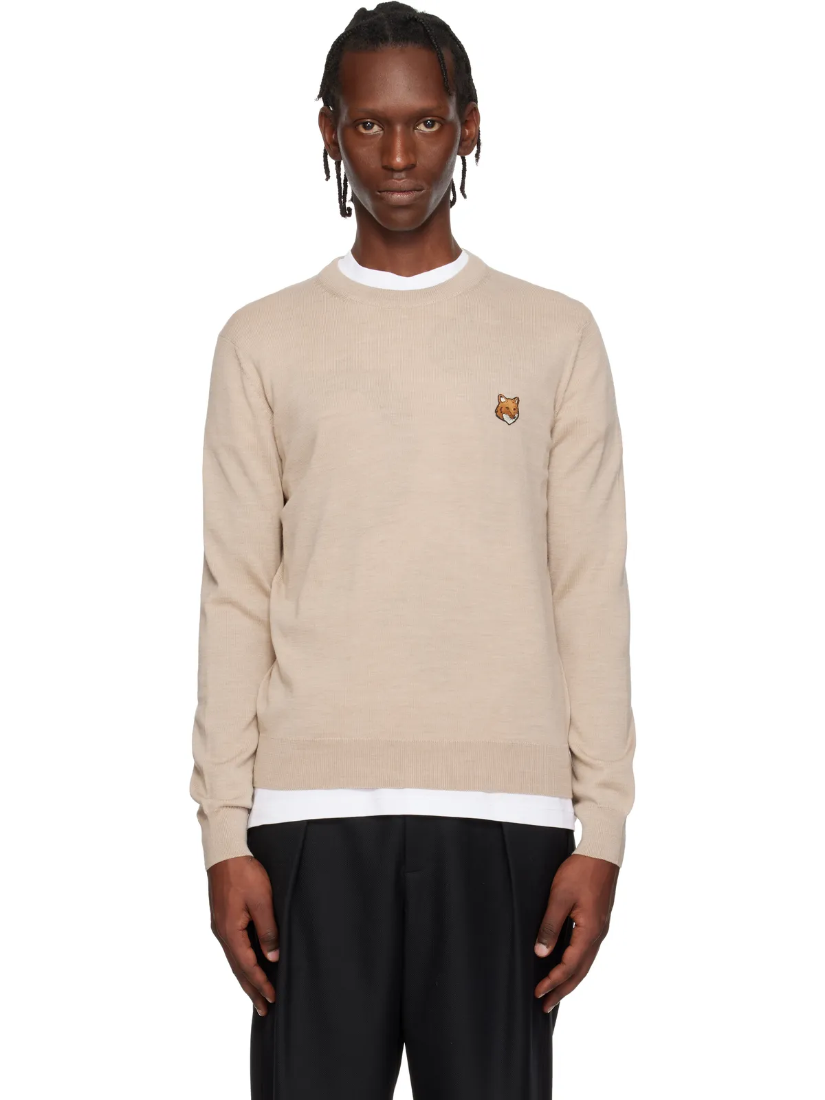 Maison Kitsuné フォックスヘッド メリノ レギュラー セーター - 画像1