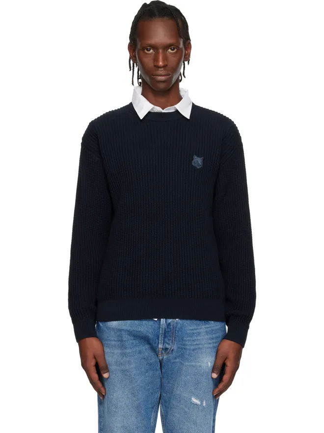 Maison Kitsuné Maison Kitsuné フォックスヘッド コットンリブ セーターの商品画像
