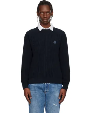 Maison Kitsuné フォックスヘッド コットンリブ セーター - サムネイル1