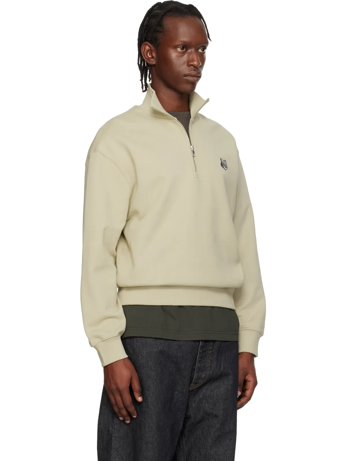 Maison Kitsuné フォックスヘッド コンフォート ハーフジップ スウェットシャツ - 画像2