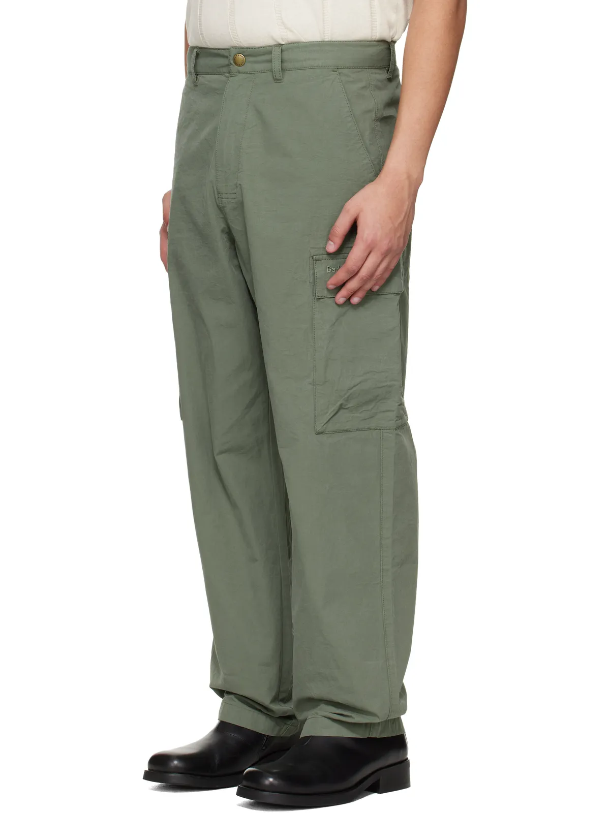 Barbour カーキ Spey Poplin Relaxed カーゴパンツ - 画像4