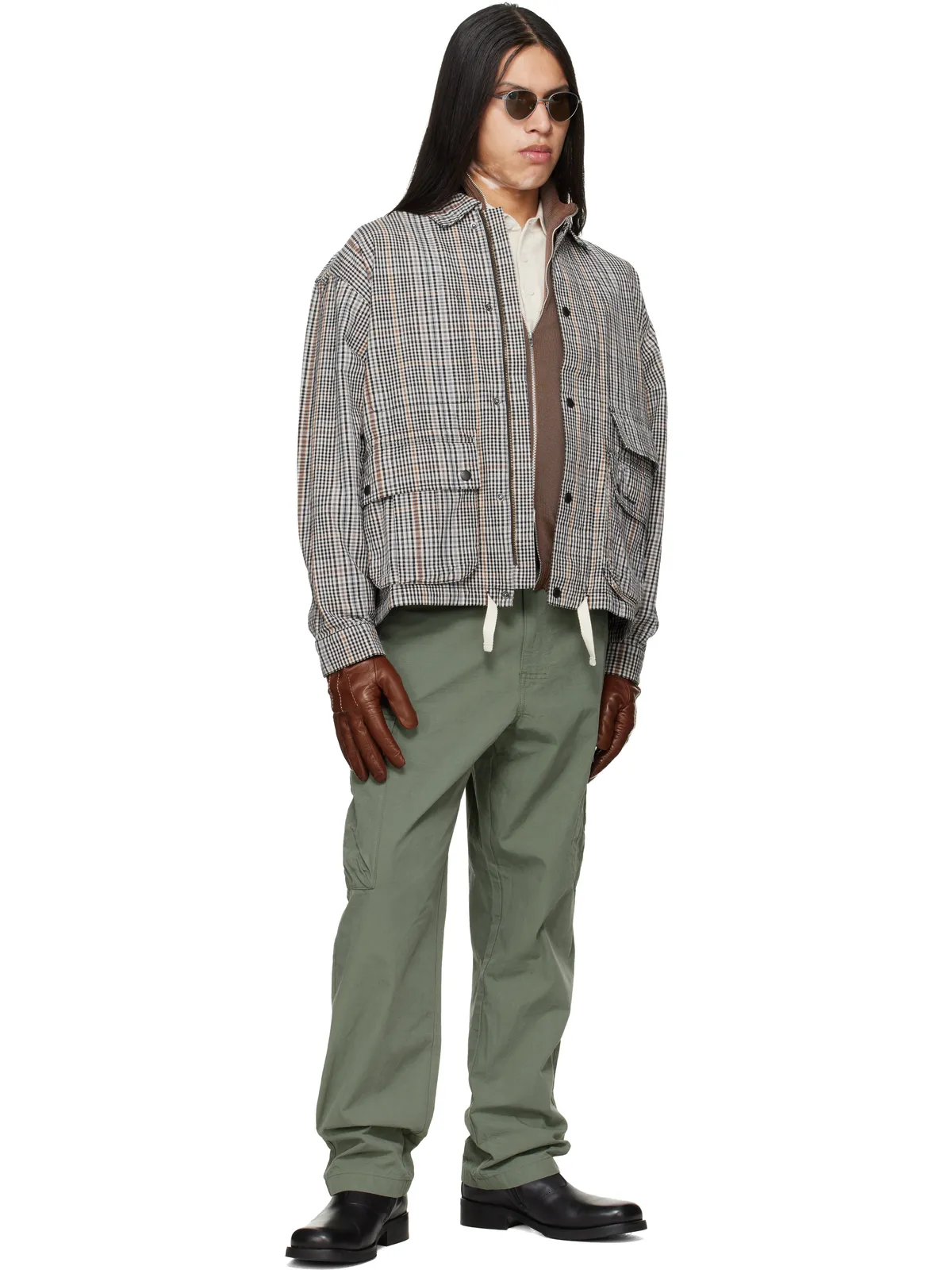 Barbour カーキ Spey Poplin Relaxed カーゴパンツ - 画像5