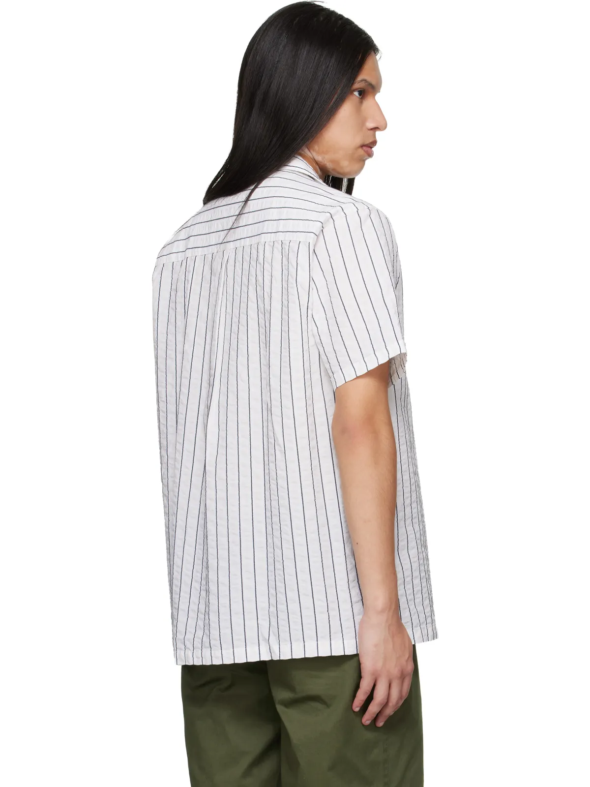 Barbour Park Seersucker Striped 半袖シャツ - 画像3