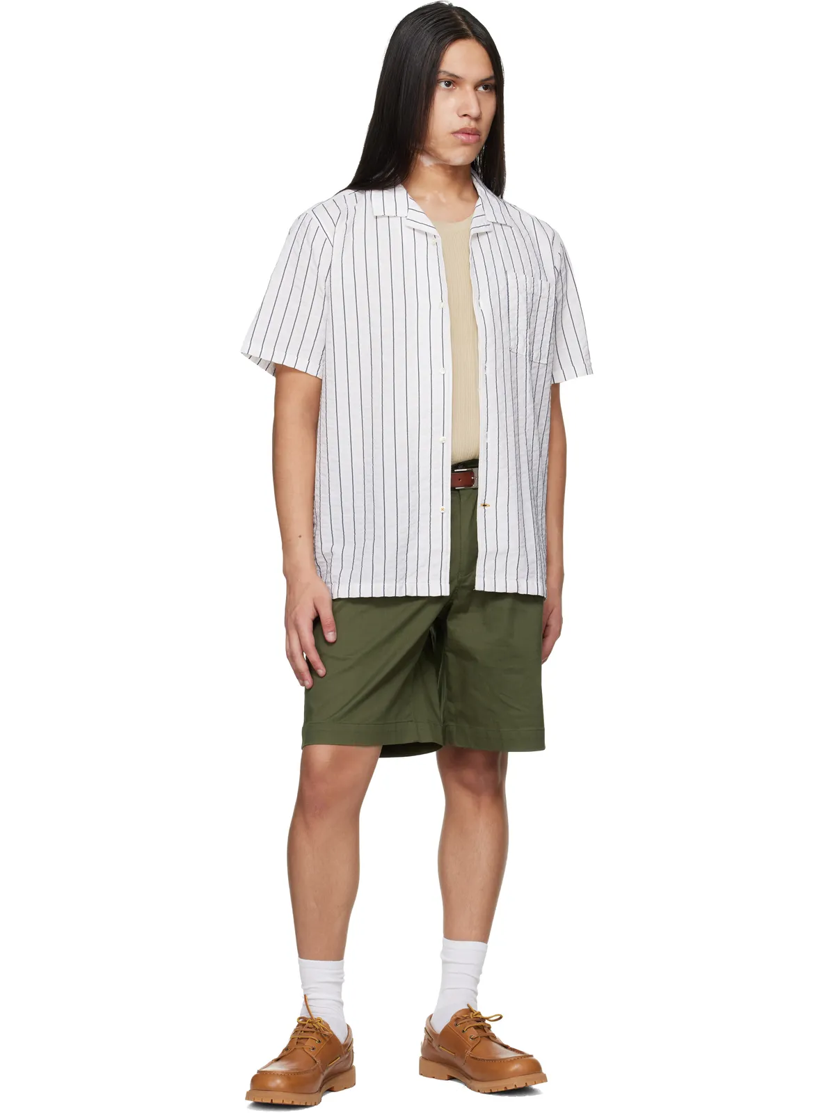 Barbour Park Seersucker Striped 半袖シャツ - 画像4