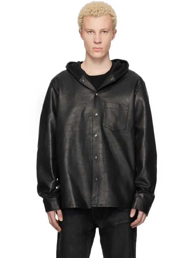 DET BLEV SENT DET BLEV SENT Hooded レザーシャツの商品画像