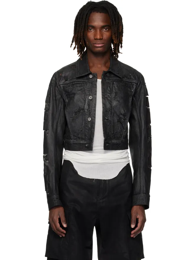 DET BLEV SENT DET BLEV SENT Waxed Cropped Bayard デニムジャケットの商品画像