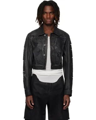 DET BLEV SENT Waxed Cropped Bayard デニムジャケット - サムネイル1
