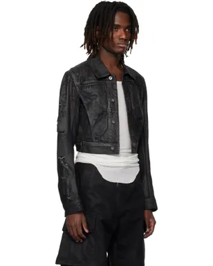 DET BLEV SENT Waxed Cropped Bayard デニムジャケット - サムネイル2