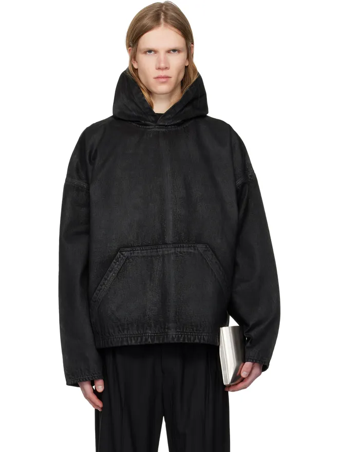 DET BLEV SENT DET BLEV SENT ワックスド デニム フーディの商品画像