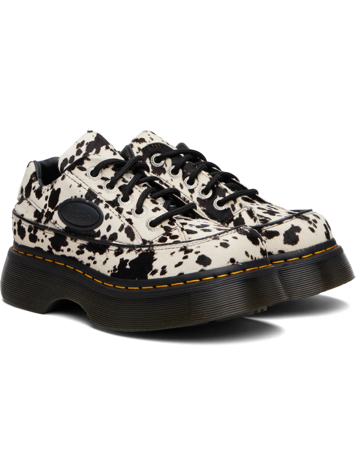 Dr. Martens Buzz 5-Eye Dalmatian Hair On Leather ダービー - 画像4