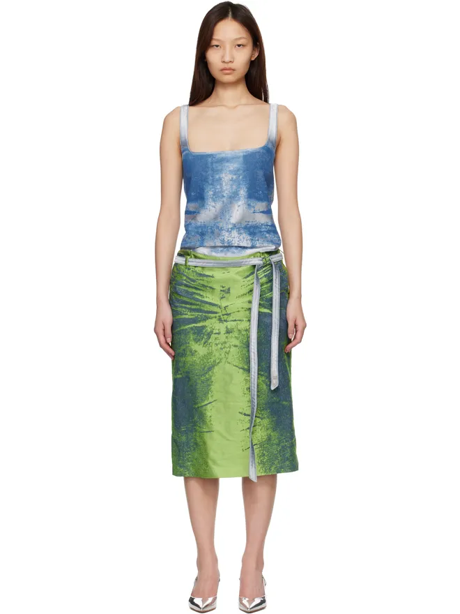 Diesel Diesel Open-Back Apron サテン デニム ミディアムワンピースの商品画像