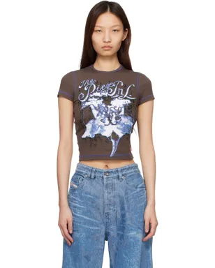 Diesel Animalier-Print Rib Stretch Jersey Tシャツ - サムネイル1