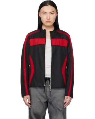 Diesel Biker-Style Colour-Block キャンバス ジャケット - サムネイル1