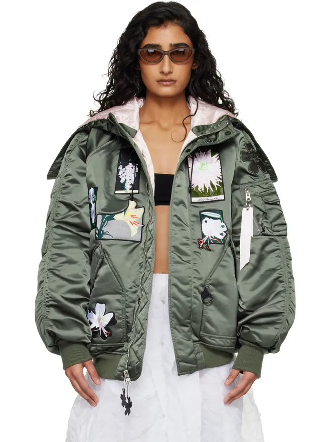 Cecilie Bahnsen Cecilie Bahnsen Alpha Industries x Cecilie Bahnsen グリーン N-2B ボンバージャケットの商品画像