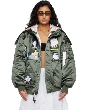Cecilie Bahnsen Alpha Industries x Cecilie Bahnsen グリーン N-2B ボンバージャケット - サムネイル1