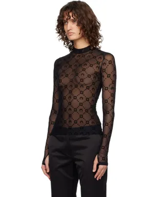 Marine Serre Moonogram Mesh Flock セカンドスキン トップス - サムネイル4