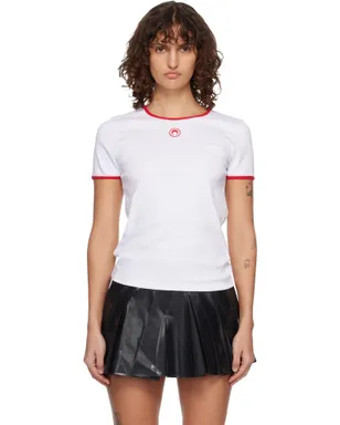 Marine Serre Moon Logo Bicolor ベビーフィット Tシャツ - サムネイル1
