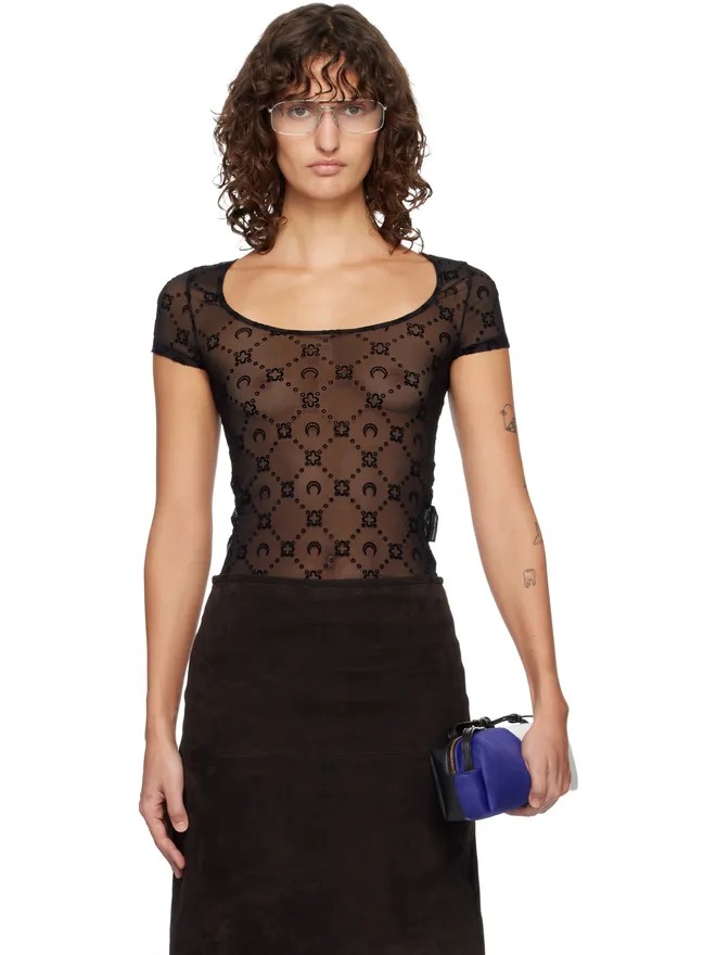 Marine Serre Marine Serre Recycled Mesh Flock Open Neck トップスの商品画像