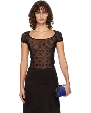 Marine Serre Recycled Mesh Flock Open Neck トップス - サムネイル1