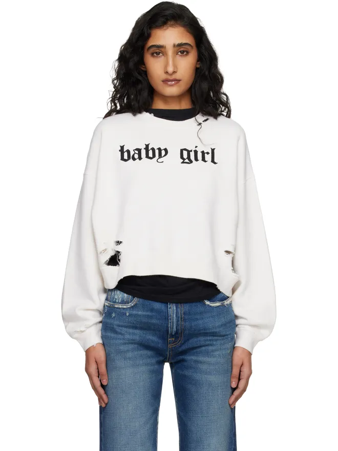 R13 R13 'Baby Girl' クロップド クルーネック スウェットシャツの商品画像