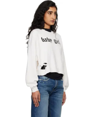 R13 'Baby Girl' クロップド クルーネック スウェットシャツ - サムネイル2