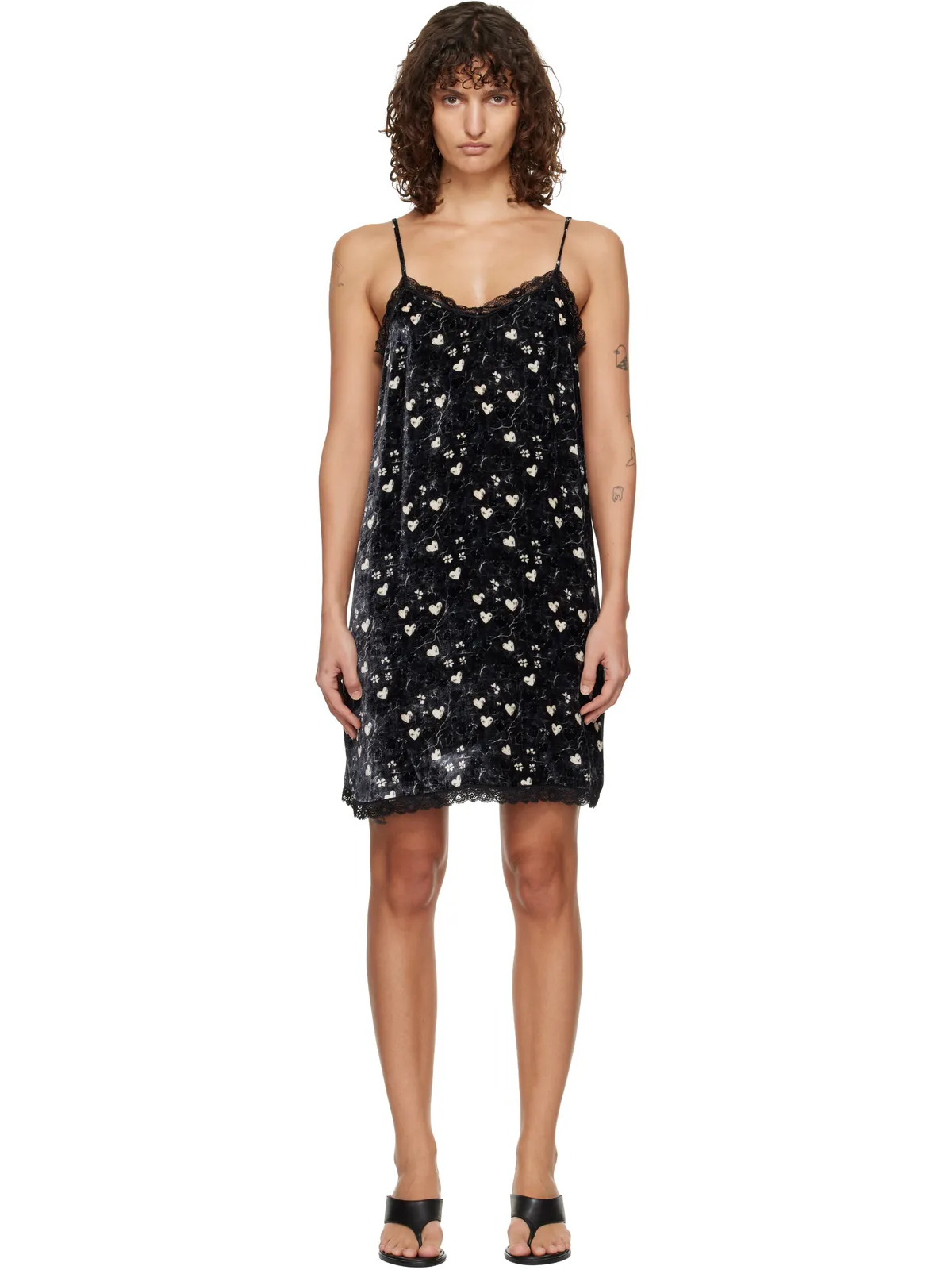 R13 Lace Trimmed スリップ ミディアムワンピース - 画像1