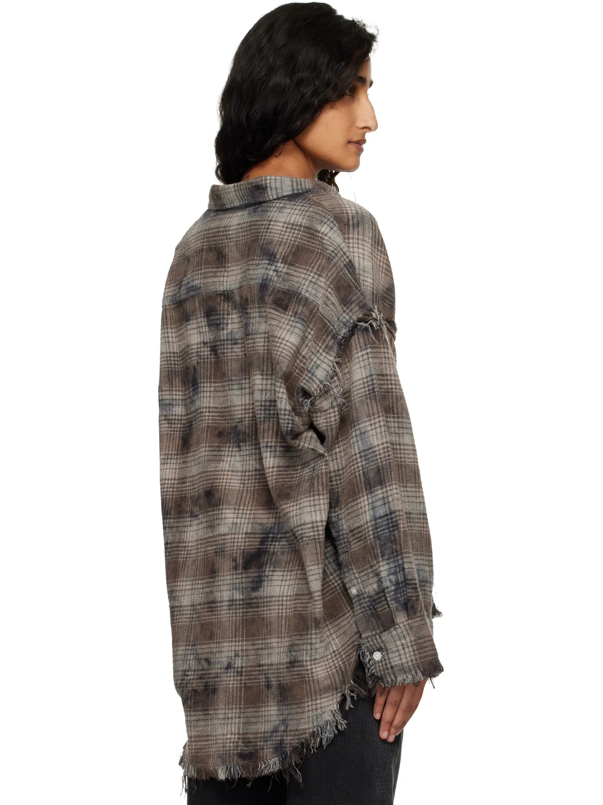 R13 Shredded Seam Drop Neck シャツ - 画像3