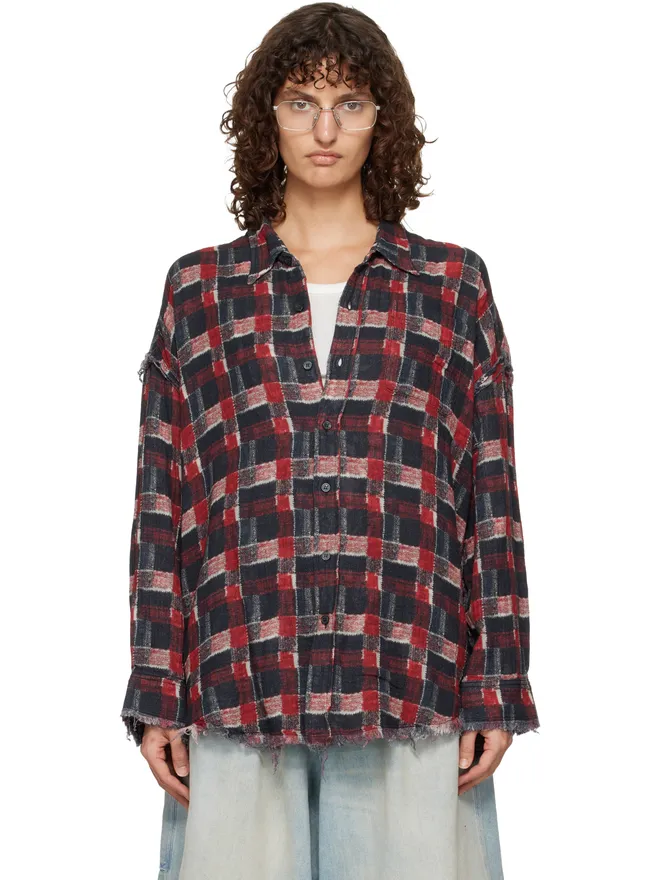 R13 R13 Shredded Seam Drop Neck リバーシブル シャツの商品画像