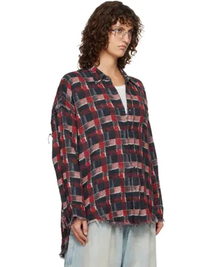 R13 Shredded Seam Drop Neck リバーシブル シャツ - サムネイル2
