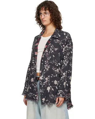 R13 Shredded Seam Drop Neck リバーシブル シャツ - サムネイル4