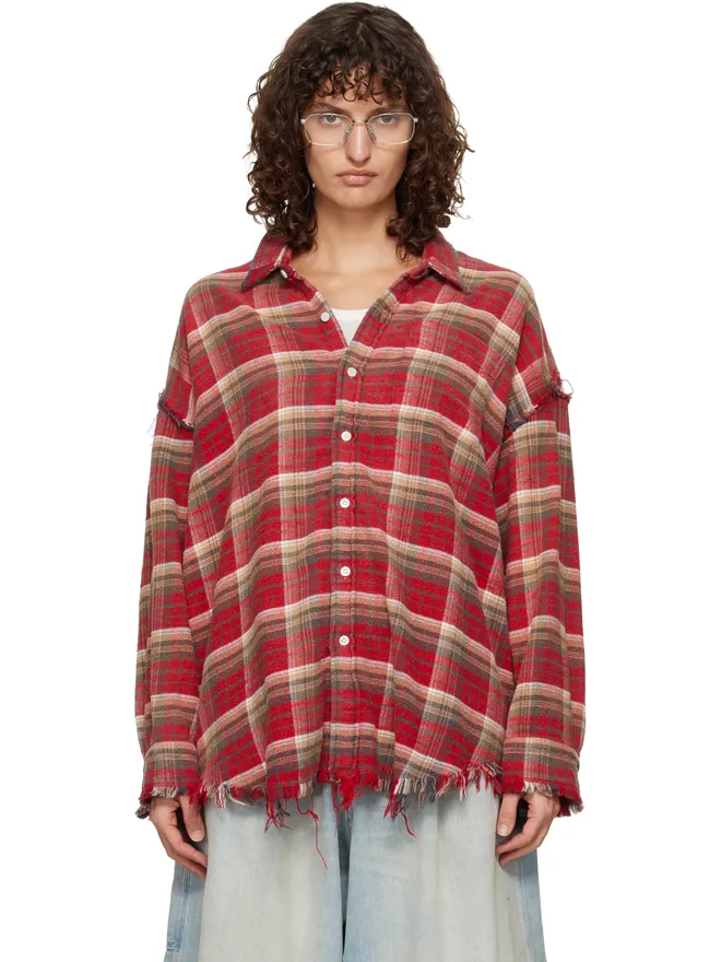 R13 R13 SSENSE限定 Shredded Seam Drop Neck シャツの商品画像