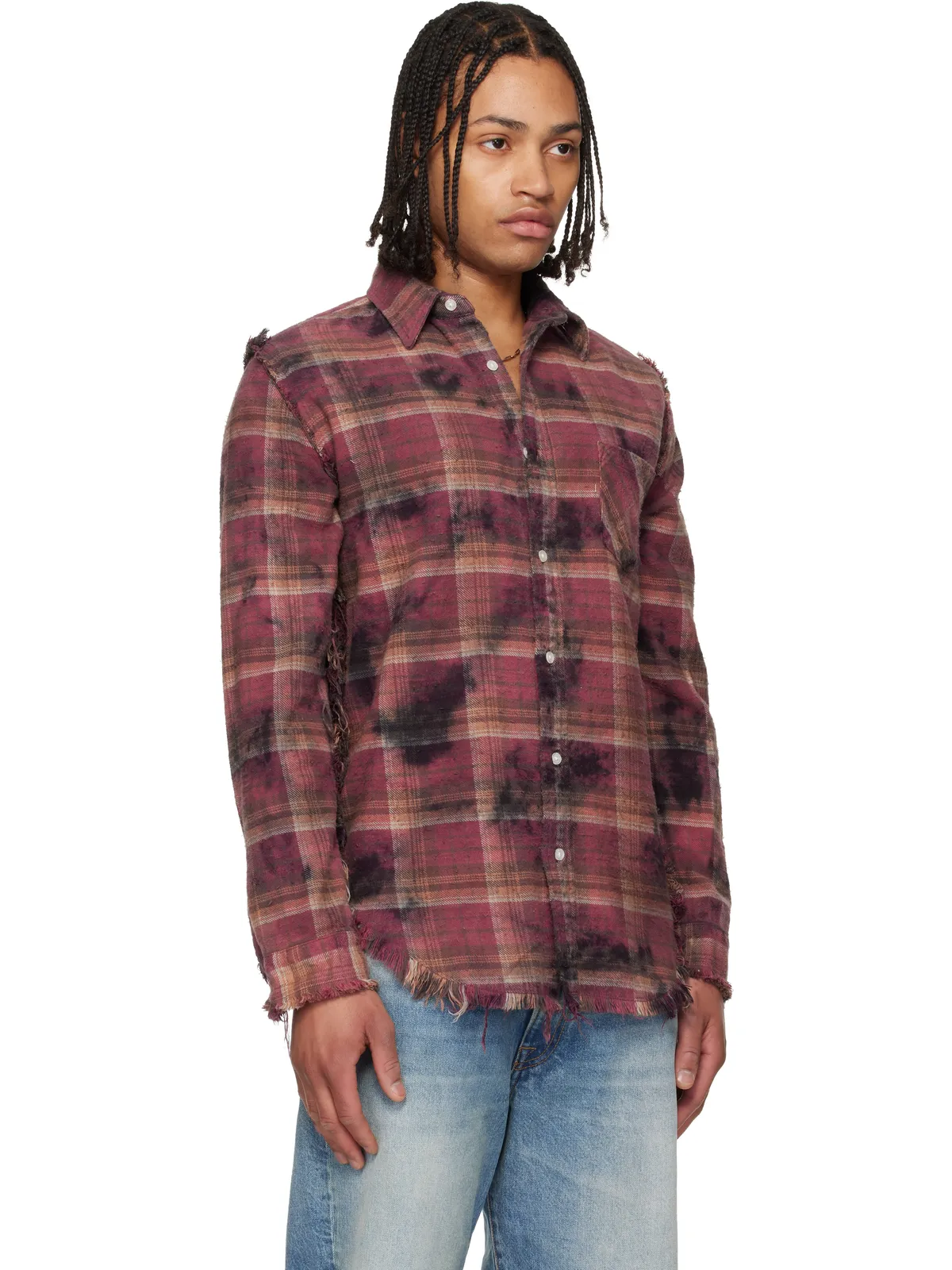 R13 Shredded Seam Drop Neck シャツ - 画像2