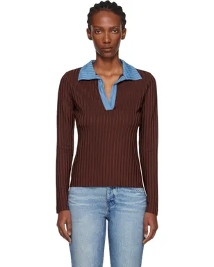 Rag & Bone Natalia カラーブロック 長袖ポロシャツ - サムネイル1