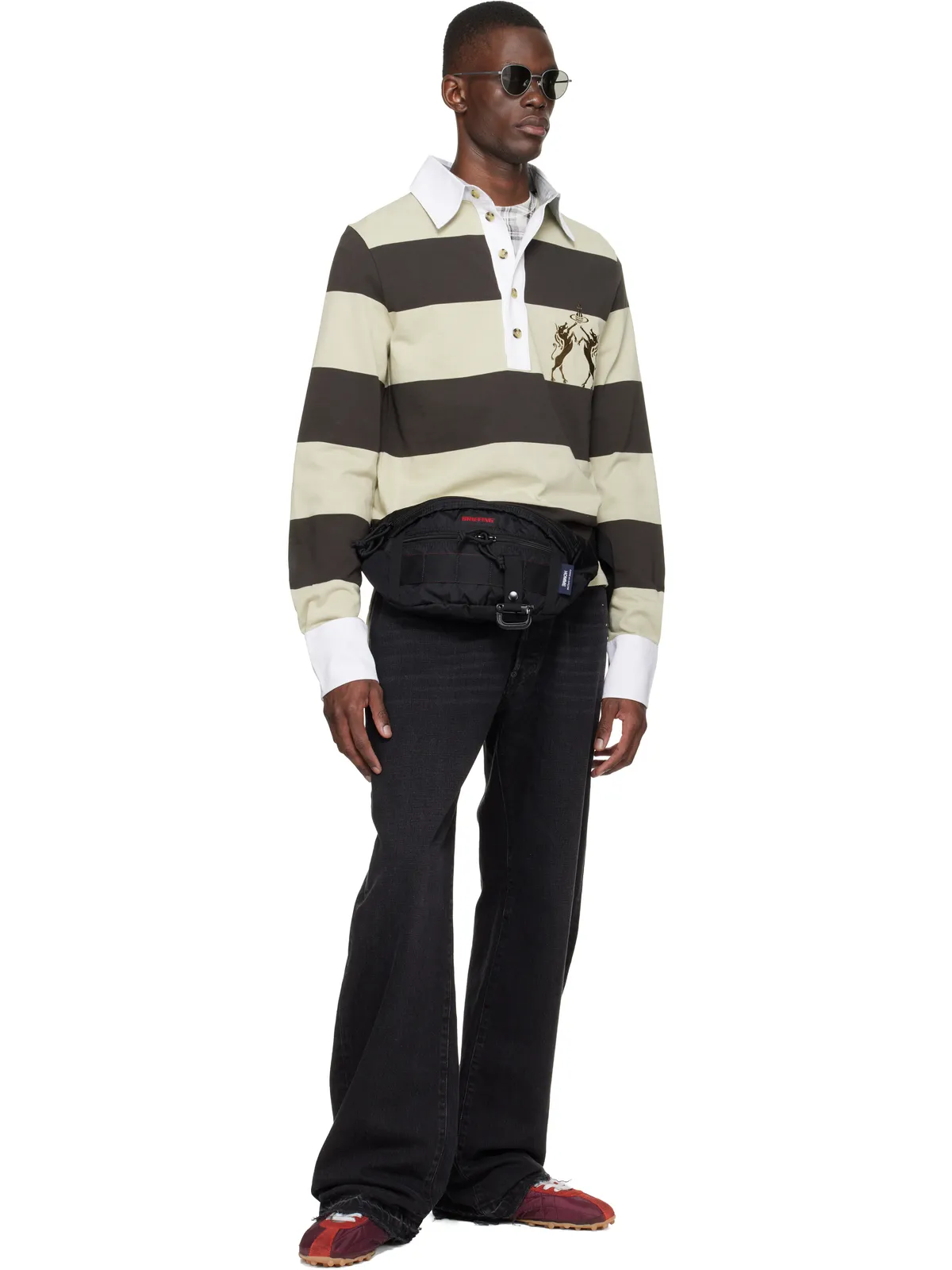 Comme des Garçons Homme BRIEFINGエディション Diamond Rip ナイロン ベルトバッグ - 画像4