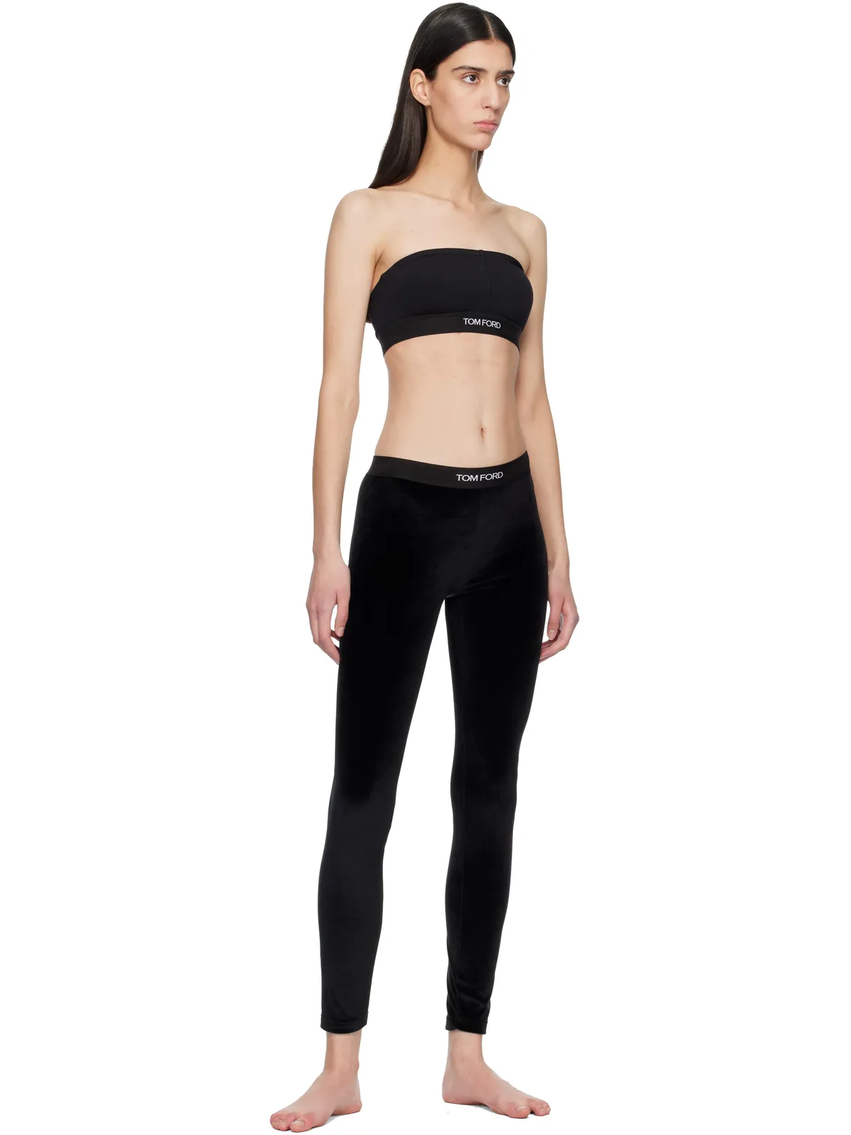 TOM FORD Stretch Lustrous Velour Signature レギンス - 画像4