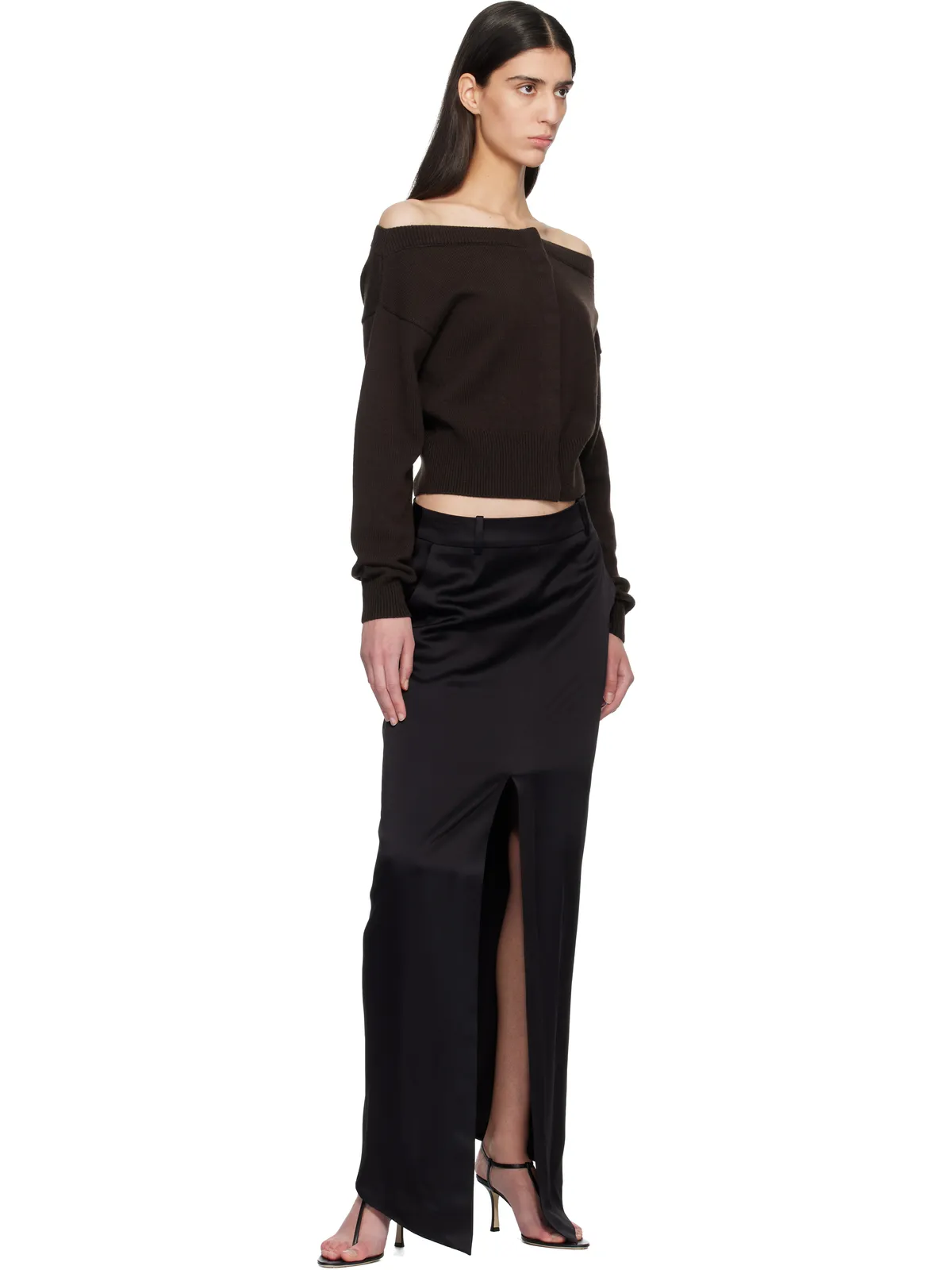 TOM FORD Crepe Envers Satin テーラード マキシスカート - 画像4