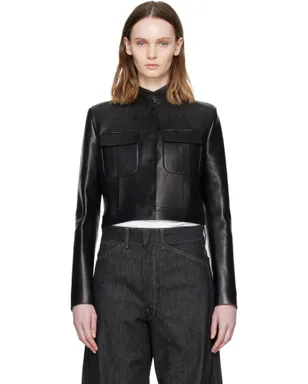 TOM FORD Bonded Nappa Leather Officer ジャケット - サムネイル1