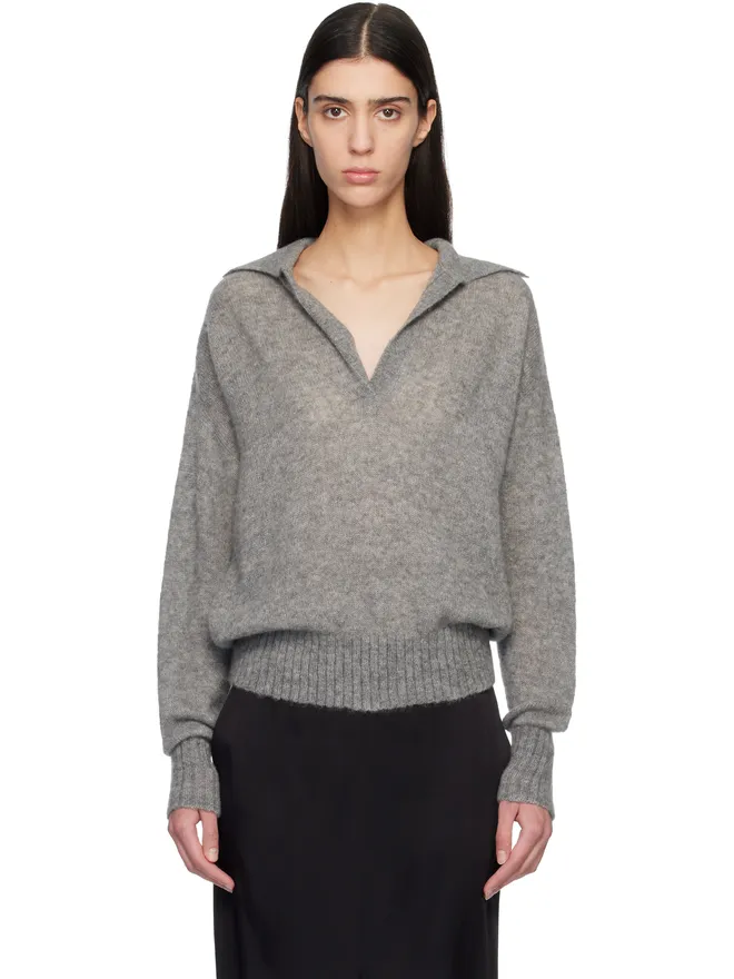 TOM FORD TOM FORD Ultrasoft Cashmere Silk Oversized Open ニットポロシャツの商品画像