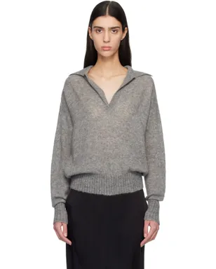 TOM FORD Ultrasoft Cashmere Silk Oversized Open ニットポロシャツ - サムネイル1