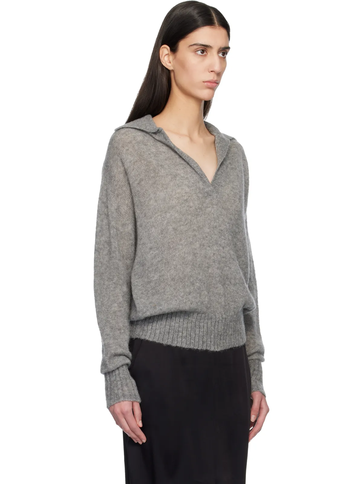 TOM FORD Ultrasoft Cashmere Silk Oversized Open ニットポロシャツ - 画像2