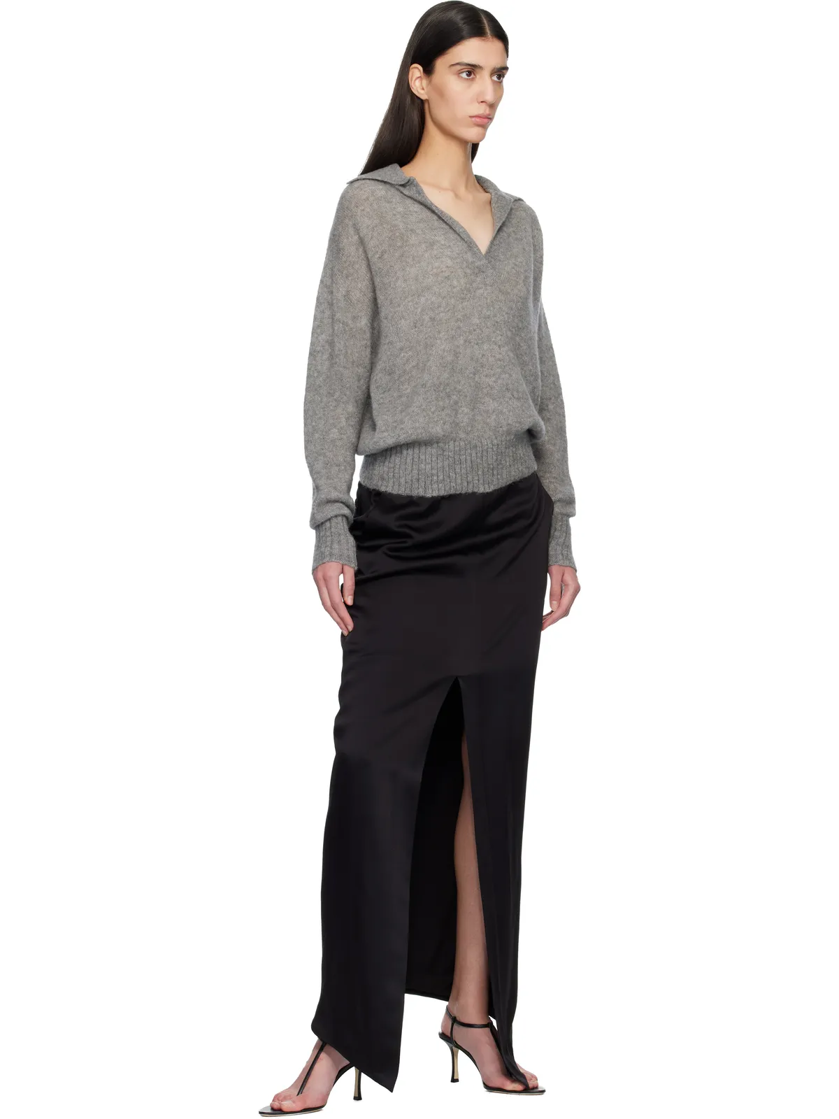 TOM FORD Ultrasoft Cashmere Silk Oversized Open ニットポロシャツ - 画像4