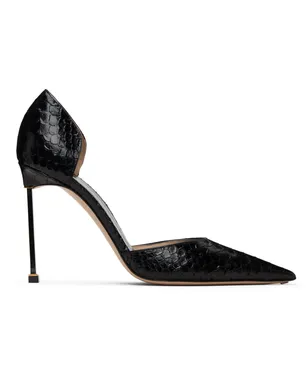 TOM FORD ブラック Semi Shiny Printed Python Spire D'Orsay ヒール - サムネイル1