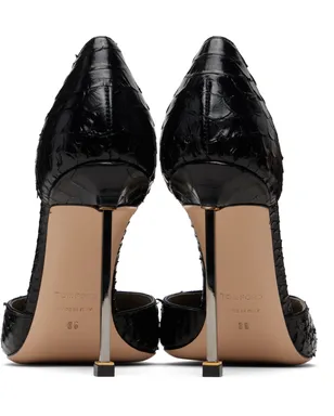 TOM FORD ブラック Semi Shiny Printed Python Spire D'Orsay ヒール - サムネイル2