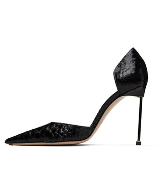 TOM FORD ブラック Semi Shiny Printed Python Spire D'Orsay ヒール - サムネイル3