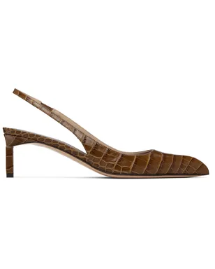 TOM FORD カーキ Shiny Stamped Crocodile T スリングバックヒール - サムネイル1